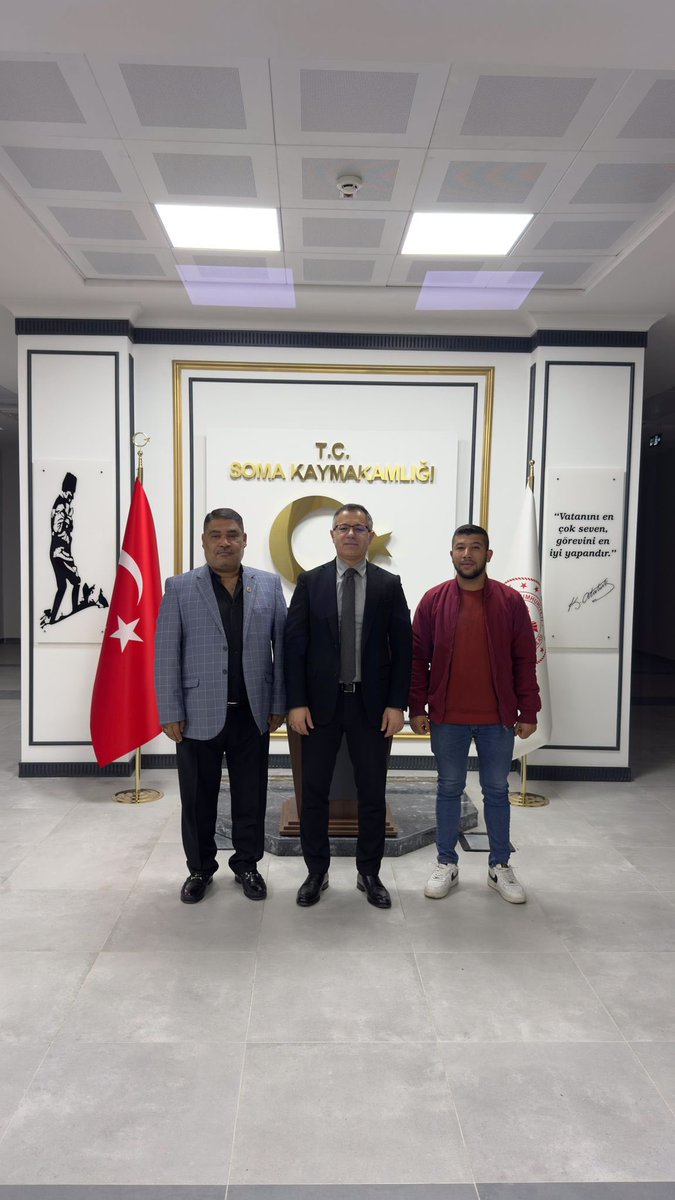 Roman Dernekleri Soma–Kırkağaç Koordinatörü Ersin Şap, Kaymakam Ünal Koç’u ziyaret etti.