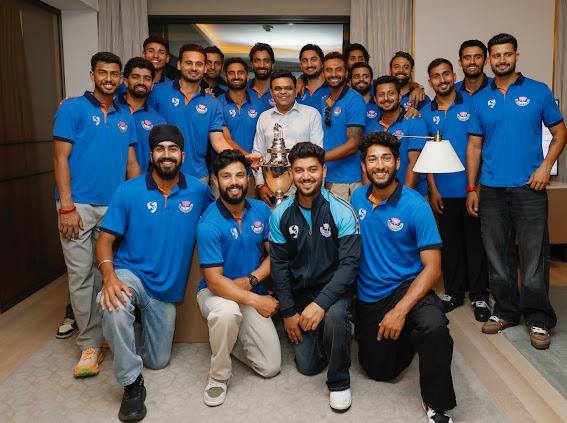 After the memorable victory of Jammu &amp; Kashmir team in the #RanjiTrophy, the players met <a href="/ICC/">ICC</a> Chairman Shri <a href="/JayShah/">Jay Shah</a> and shared a special moment with him.

Congratulations to the entire J&amp;K team for scripting a remarkable chapter in Indian domestic cricket.