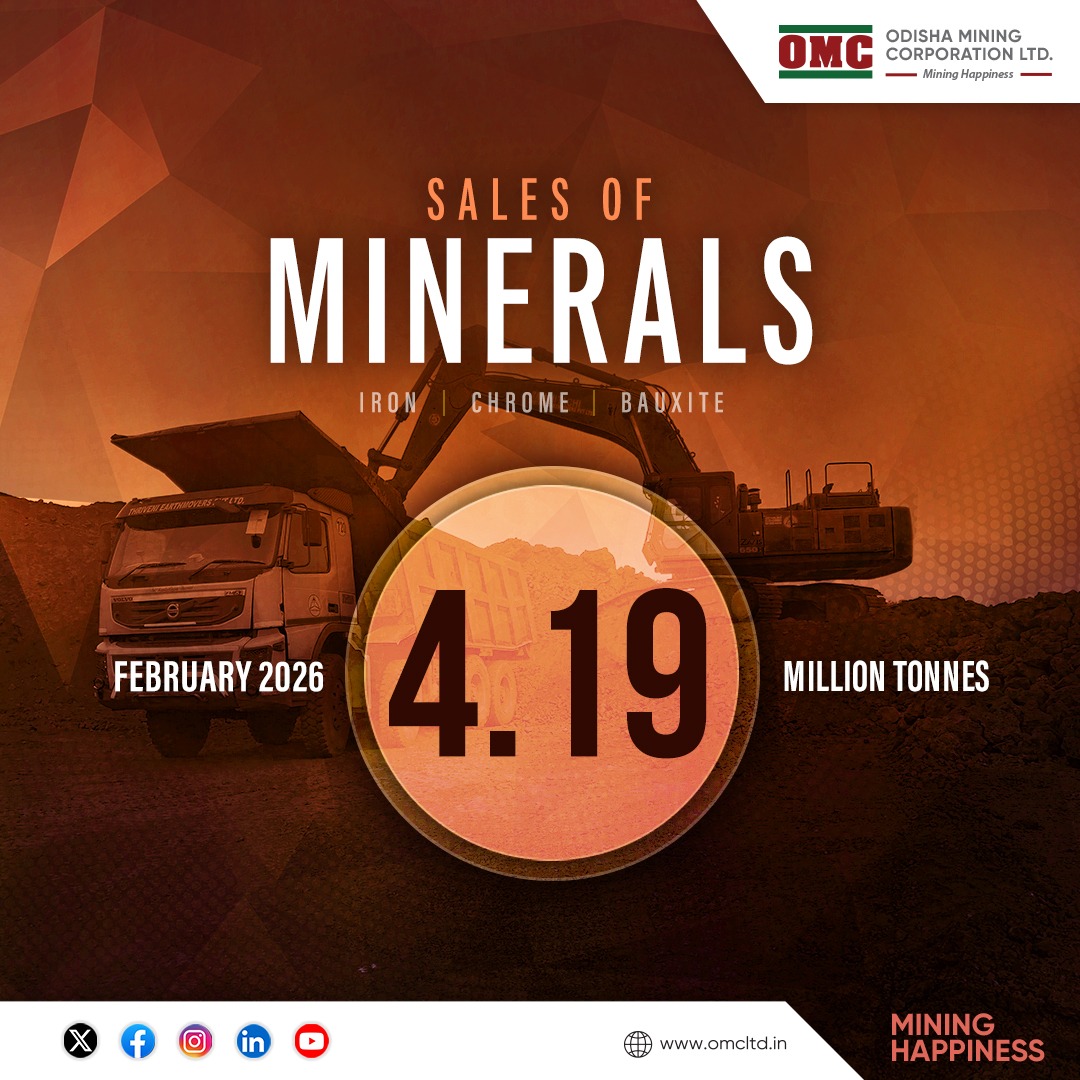 odisha_mining's tweet image. #OMC recorded 4.19 million tonnes in mineral sales during February, reflecting strong market alignment, streamlined logistics and disciplined dispatch management across operations.

#SalesPerformance #MiningExcellence
