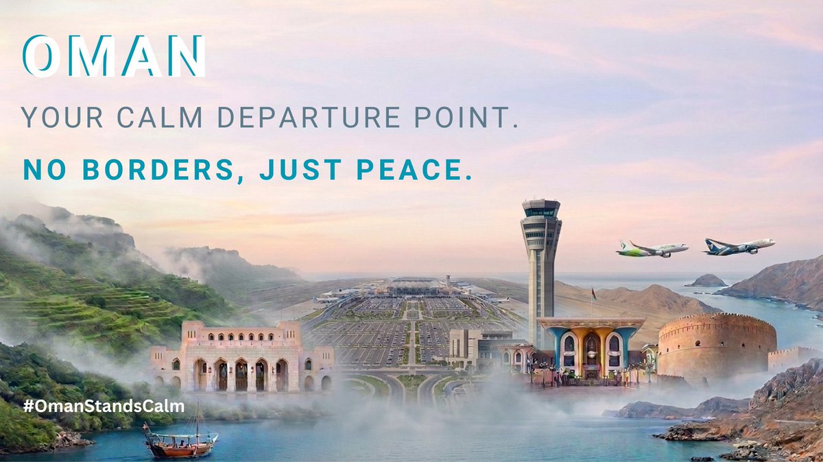 hoodaamer2024's tweet photo. #Oman #OmanStandsCalm
When plans feel uncertain, choose the ground you trust. From Oman, the world is still within reach. Travel with confidence and let every journey begin with certainty. ✈️🌍
#مساء_الخير #الخميس_الونيسᅠ https://t.co/u3jy17xGmI