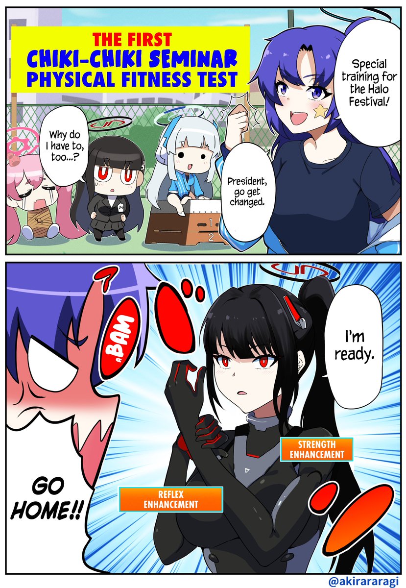 <a href="/akirararagi/">Ａきらー@お仕事募集中</a> [EN Version]
Artist's Comment: Yuuka, Noa, Koyuki, and President Rio, training hard for the Halo Festival.

英語版です！