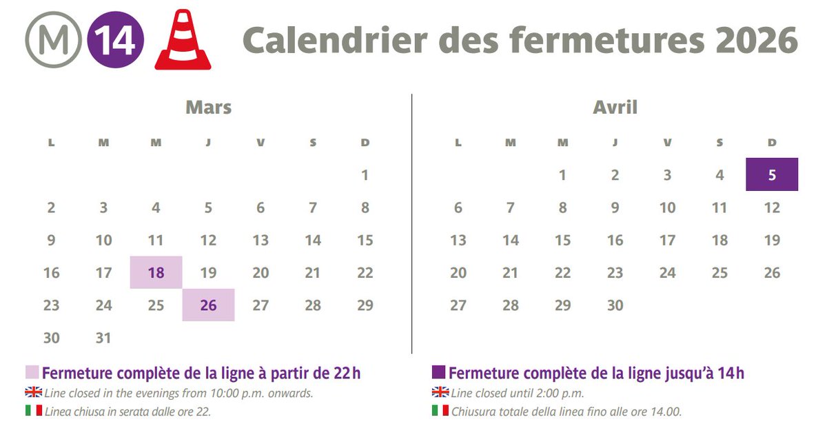 Ligne 14 tweet media