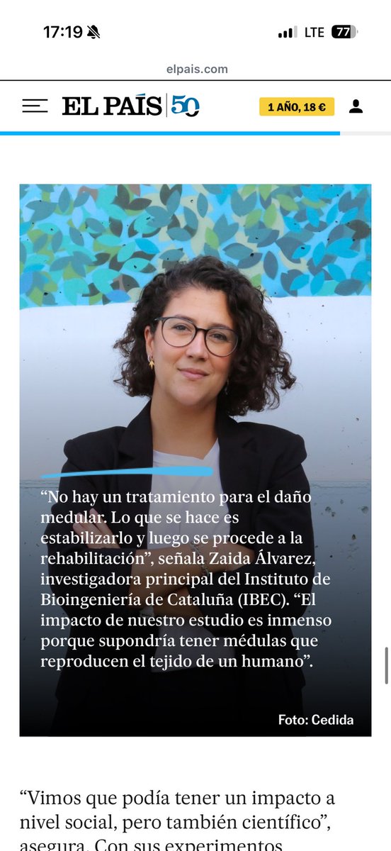 zaidalpi's tweet photo. La investigación también construye futuro. En este reportaje de @el_pais contamos cómo desarrollamos modelos humanos de lesión medular para entender el daño y explorar nuevas terapias. Gracias a @FundlaCaixa por apoyar ciencia con impacto real. 

https://t.co/V8AzgSknRb https://t.co/uSkwHox3zh
