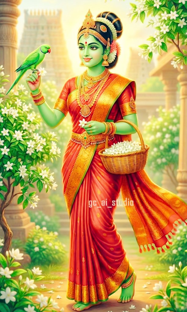 ktchandra2's tweet photo. In the sacred aura of Madurai...

Goddess Meenakshi Devi, adorned with fragrant jasmine, stands in pure devotion.

By her side - her beloved sons Lord Ganesha and Lord Subramanya Swamy.

And then... The Supreme Blessing descends from Lord Shiva himself. https://t.co/z2rBVqp0yz