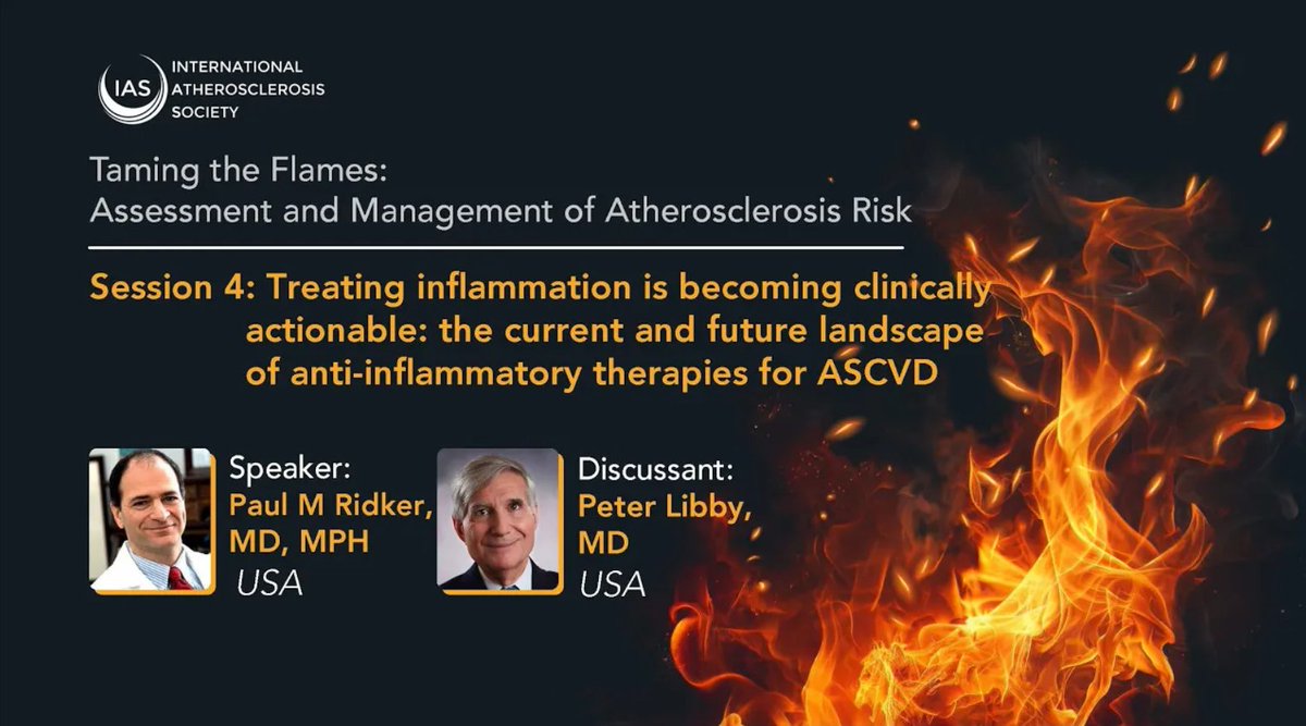 atherosociety's tweet photo. It's #TamingThursday!
In this episode, experts Paul M. Ridker, MD, MPH, and Peter Libby, MD, discuss the current and future landscape of anti-inflammatory therapies for #ASCVD.
This is session 4 of IAS' new video series with global experts discussing the assessment and management of atherosclerotic risk with a specific focus on the role of #inflammation.
Watch to learn more: https://t.co/JKUvBH07PO