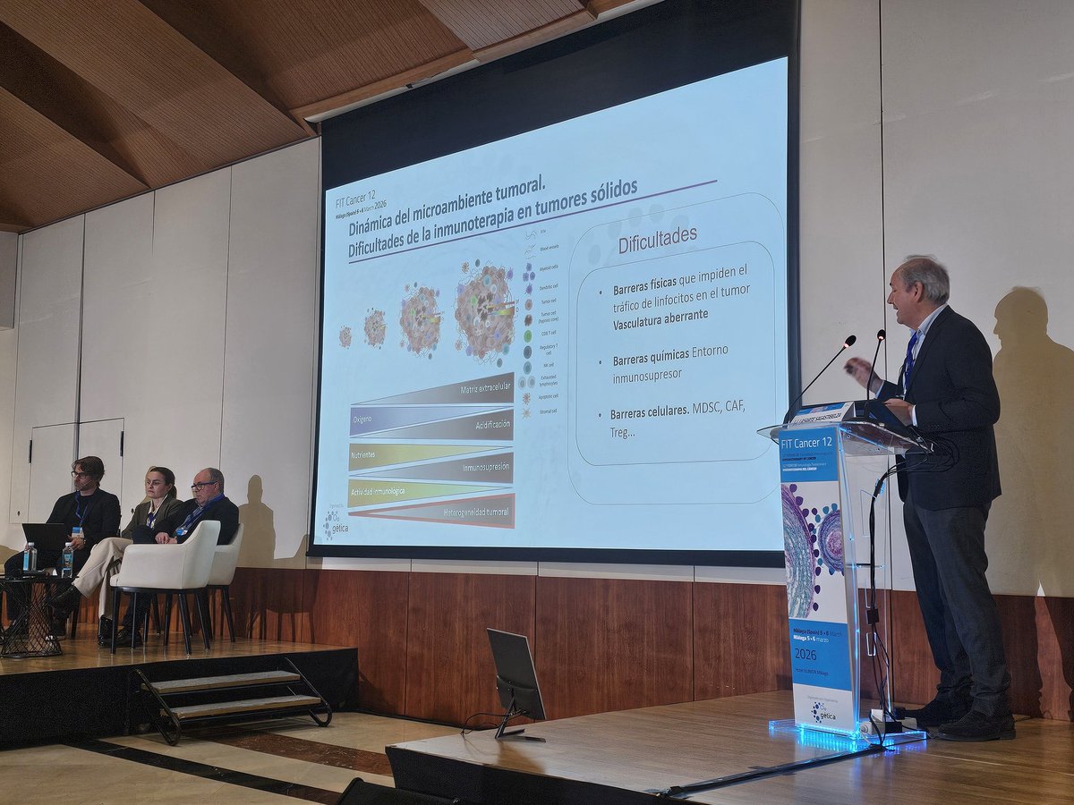 El dr Lasarte, a continuación, nos habla de las citocinas y su papel en la evasión inmune del tumoral

#GETICA
#FITCancer12