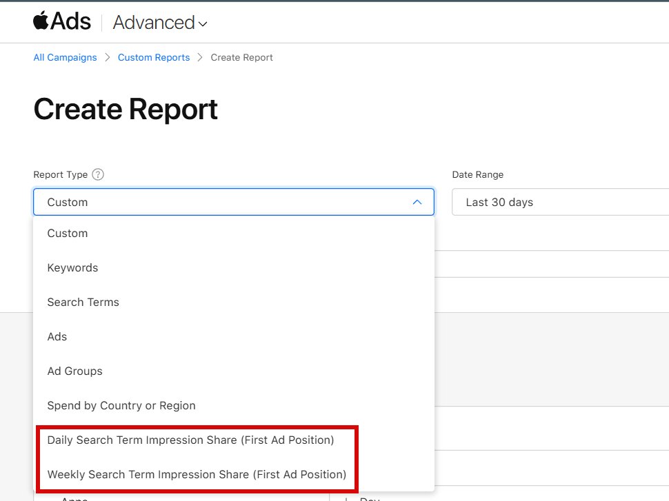 max_melnik22's tweet photo. Appl Ads:
There will be a breakdown of Impressions share by ad position

#Apple #AppleAds #ASA #AppStore #ASO https://t.co/tW4TjkAvQg