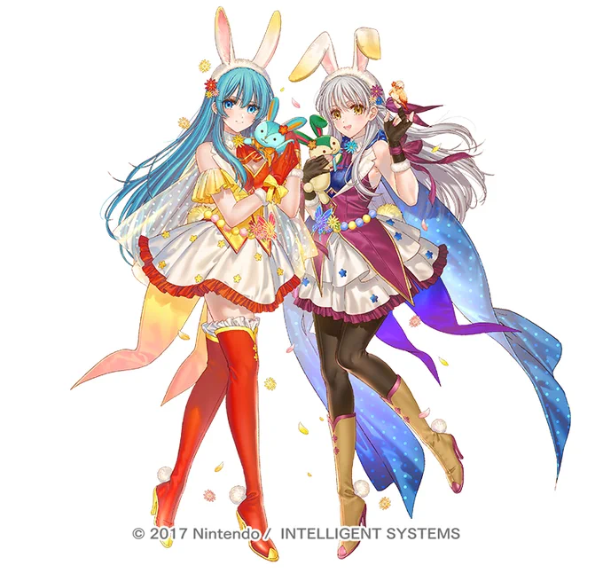 「手を携えし春兎 エイリーク」 担当させていただきました 今年もまたまた有難いことに描かせていただいております。 ぬいものモチーフのエフェクトがお気に入りです I illustrated "Eirika: Spring's Hand in Hand" for Fire Emblem Heroes. Happy Easter! #FEHeroes #FEヒーローズ