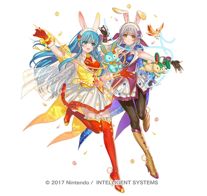 「手を携えし春兎 エイリーク」 担当させていただきました 今年もまたまた有難いことに描かせていただいております。 ぬいものモチーフのエフェクトがお気に入りです I illustrated "Eirika: Spring's Hand in Hand" for Fire Emblem Heroes. Happy Easter! #FEHeroes #FEヒーローズ