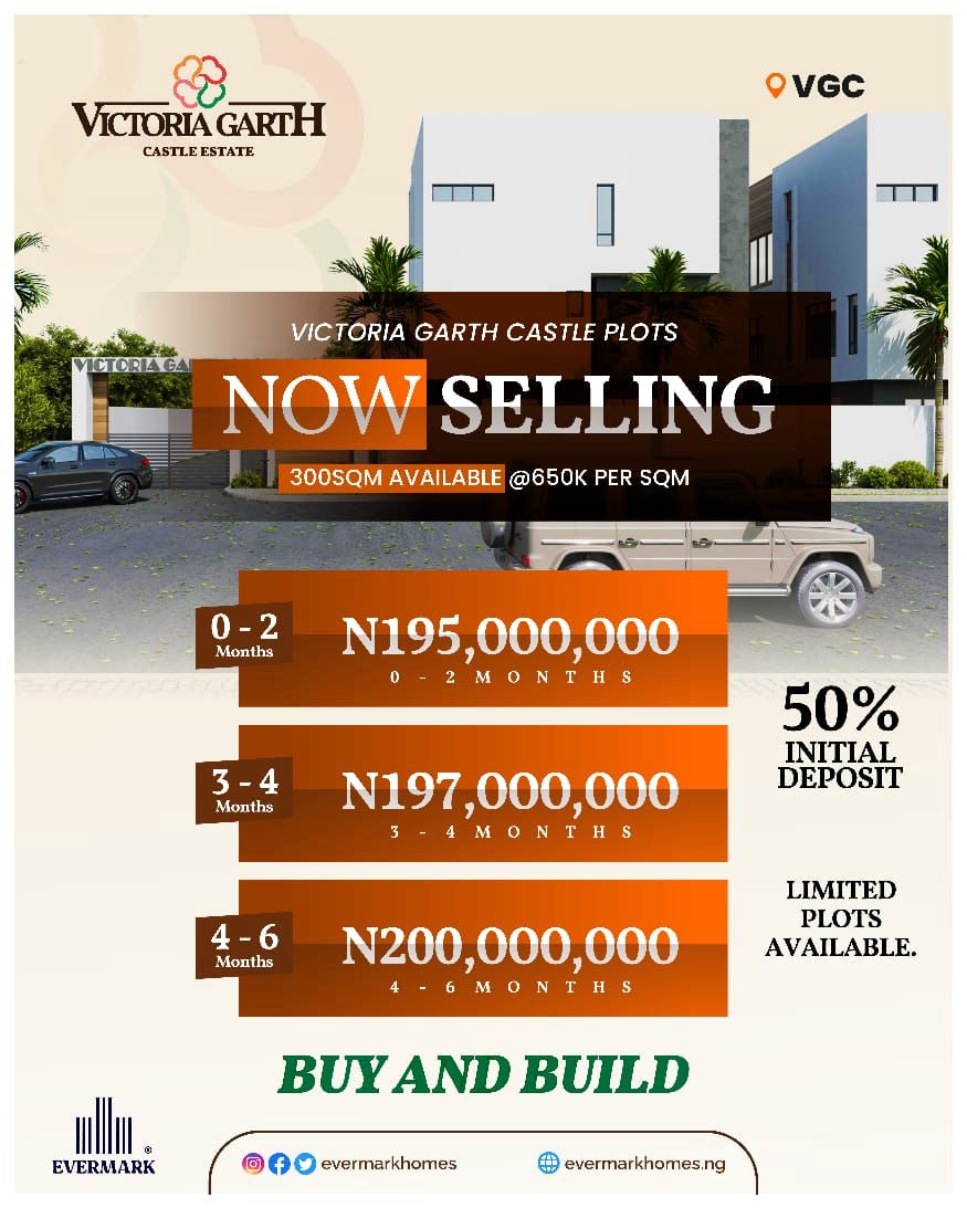 IdealLagos's tweet photo. Available Plot Size
• 300sqm plots

Payment Options:
• 0–2 Months: ₦195 Million
• 3–4 Months: ₦197 Million

 *Initial Deposit:
• ₦30 Million

This is more than land—it’s an opportunity in an estate curated for the 1% of the 1%.

For inquiries:
📞or Send a DM to 08116413121 https://t.co/siXiZcCy0R