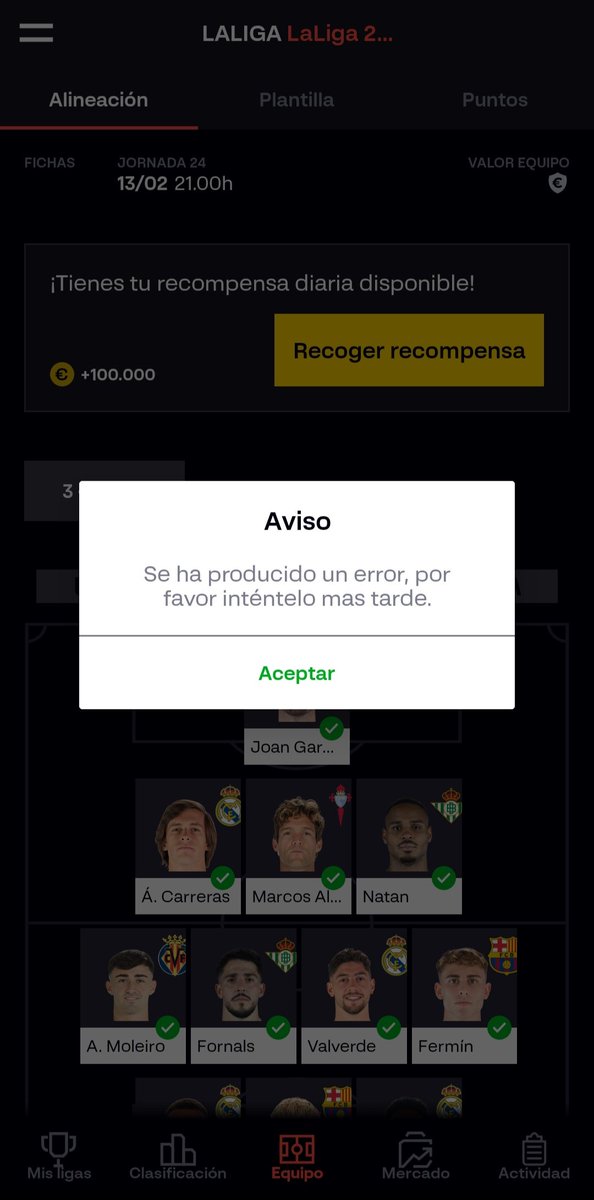 RaulDC99's tweet photo. @JoseCarrasco_98 @Baresssi @LaLigaFantasy @LaLiga @DonQuijoteDeLaC Si te das cuenta en el ranking global todos los que tenemos ese mismo valor de plantilla cuando intentas entrar en nuestro equipo da error pero si intentas entrar a otro equipo que no tenga ese valor de equipo puedes acceder correctamente.

Así llevo más de 1 mes y medio https://t.co/LOOWrVZY0G