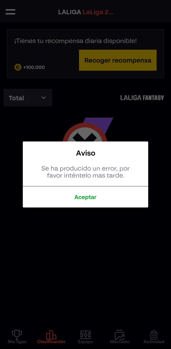 RaulDC99's tweet photo. @JoseCarrasco_98 @Baresssi @LaLigaFantasy @LaLiga @DonQuijoteDeLaC Si te das cuenta en el ranking global todos los que tenemos ese mismo valor de plantilla cuando intentas entrar en nuestro equipo da error pero si intentas entrar a otro equipo que no tenga ese valor de equipo puedes acceder correctamente.

Así llevo más de 1 mes y medio https://t.co/LOOWrVZY0G