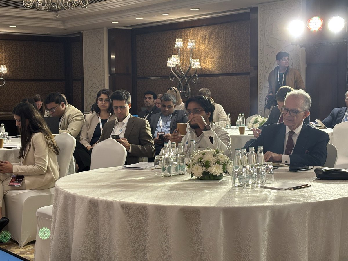 ErikSolheim's tweet photo. Renewables are key to energy security in India 🇮🇳 - and globally!

The Raisina Dialogue is opening in Delhi. Raisina is the number one Indian forum for foreign policy exchanges. The timing could not be more prudent with the backdrop of the Iran war.

I attended an opening panel on climate and geopolitics.

It’s a lot to celebrate in India. The nation last year become the third largest renewable producer. Coal emissions declined for the first time. Good policies from the Modi government and a vibrant business scene is driving rapid development of solar, wind and hydropower.

And of course the sun is Indian, the wind is Indian and the rivers are Indian. Whenever India develops renewables it becomes a little less vulnerable for global market volatility or issues like potential closing of the Hormuz strait.