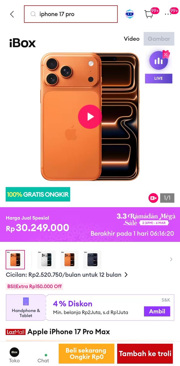 jujur ini godaan banget 😭 IPhone 17 Diskon di lazada sama ditambah ada bank cashback s.d. 1,5 jt bikin pengen upgrade hp sekarang juga 🤭
lazada.co.id/products/pdp-i…
