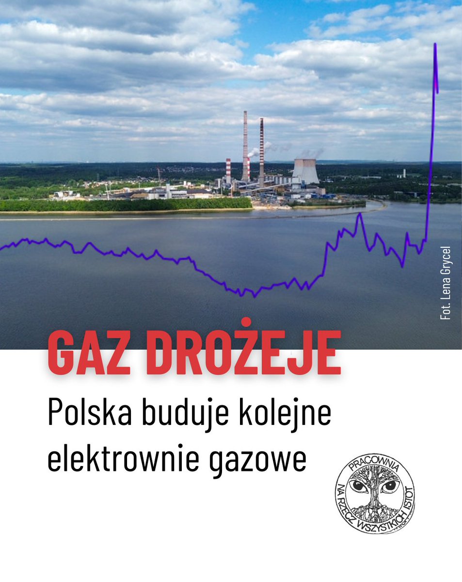 PracowniaBystra's tweet image. W czasie gdy wojna na Bliskim Wschodzie podbija ceny gazu, w Rybniku, 4 marca, #PGE podpisało umowę na budowę nowych elektrowni gazowych o łącznej mocy 1,2 GW.

Od lat ostrzegamy, że rozwój energetyki gazowej nie zapewnia bezpieczeństwa ani stabilnych cen. Obecny wzrost cen gazu