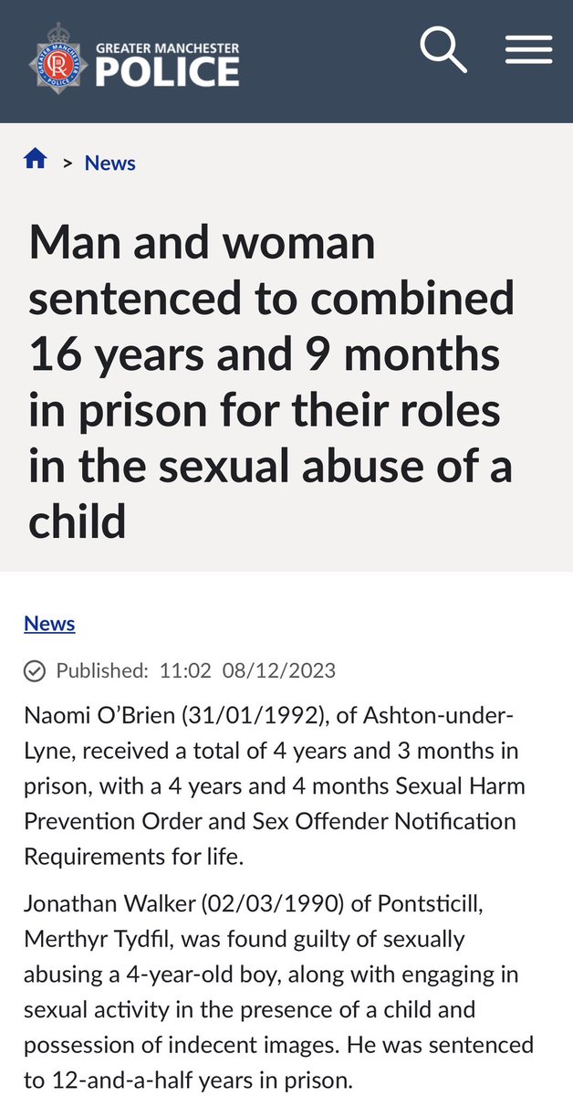 Nathan ‘Naomi’ O’Brien pleaded guilty to intentionally inciting his sexual partner to rape a 4 year old boy.

Greater Manchester Police referred to O’Brien as a “woman” and “female” in their press release describing his conviction.

He should not be allowed to change his name!