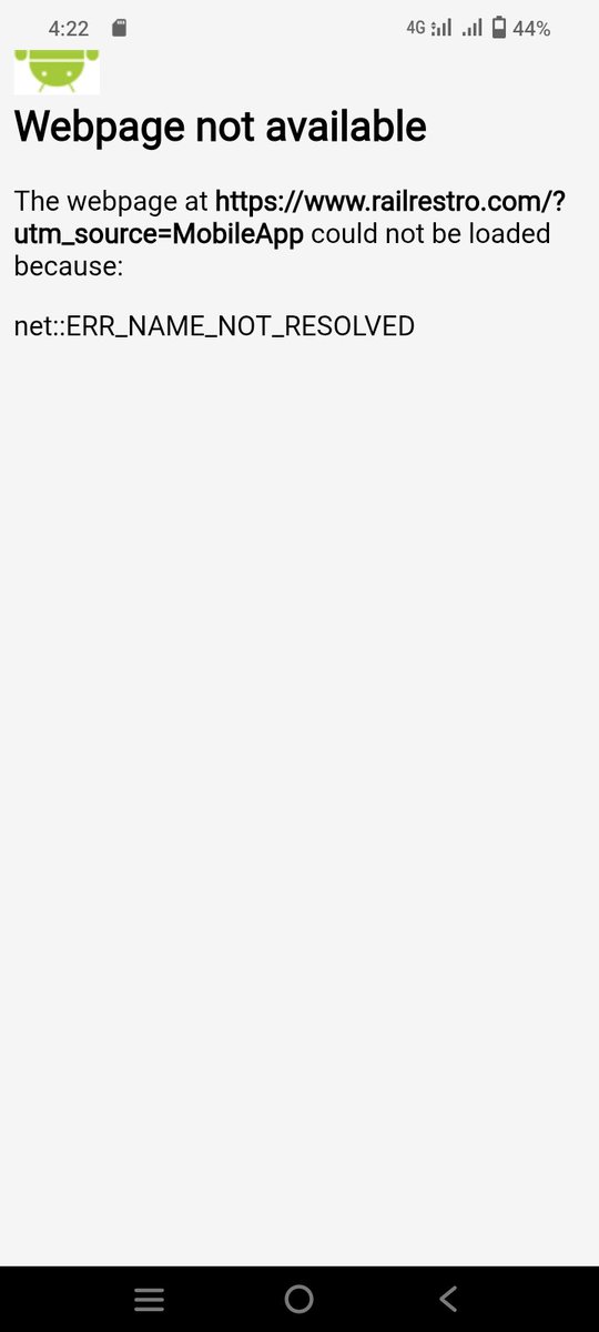 Rajeswar1432's tweet image. @Railrestro Your app and website both are not working. It shows Webpage not available  net::ERR_NAME_NOT_RESOLVED  Please check and fix this issue. #railrestro @RrestroSupport