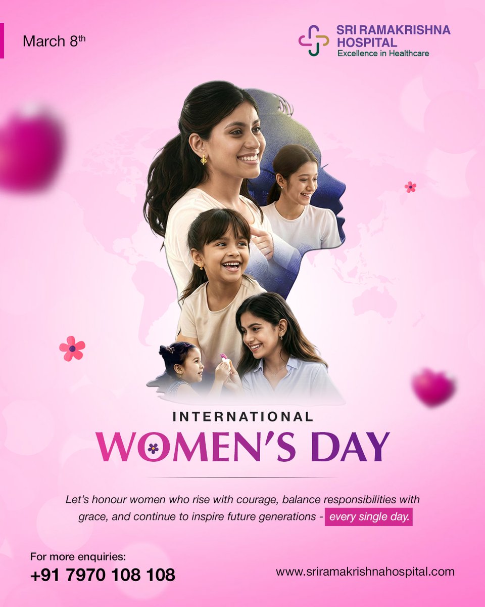 Celebrating the strength, resilience, and compassion of women who inspire us every day.
This #InternationalWomensDay2026 let’s honour and support the women shaping our families, communities, and future.

#SriRamakrishnaHospital #WomensDay #healthcare #coimbatore #healthylifestyle