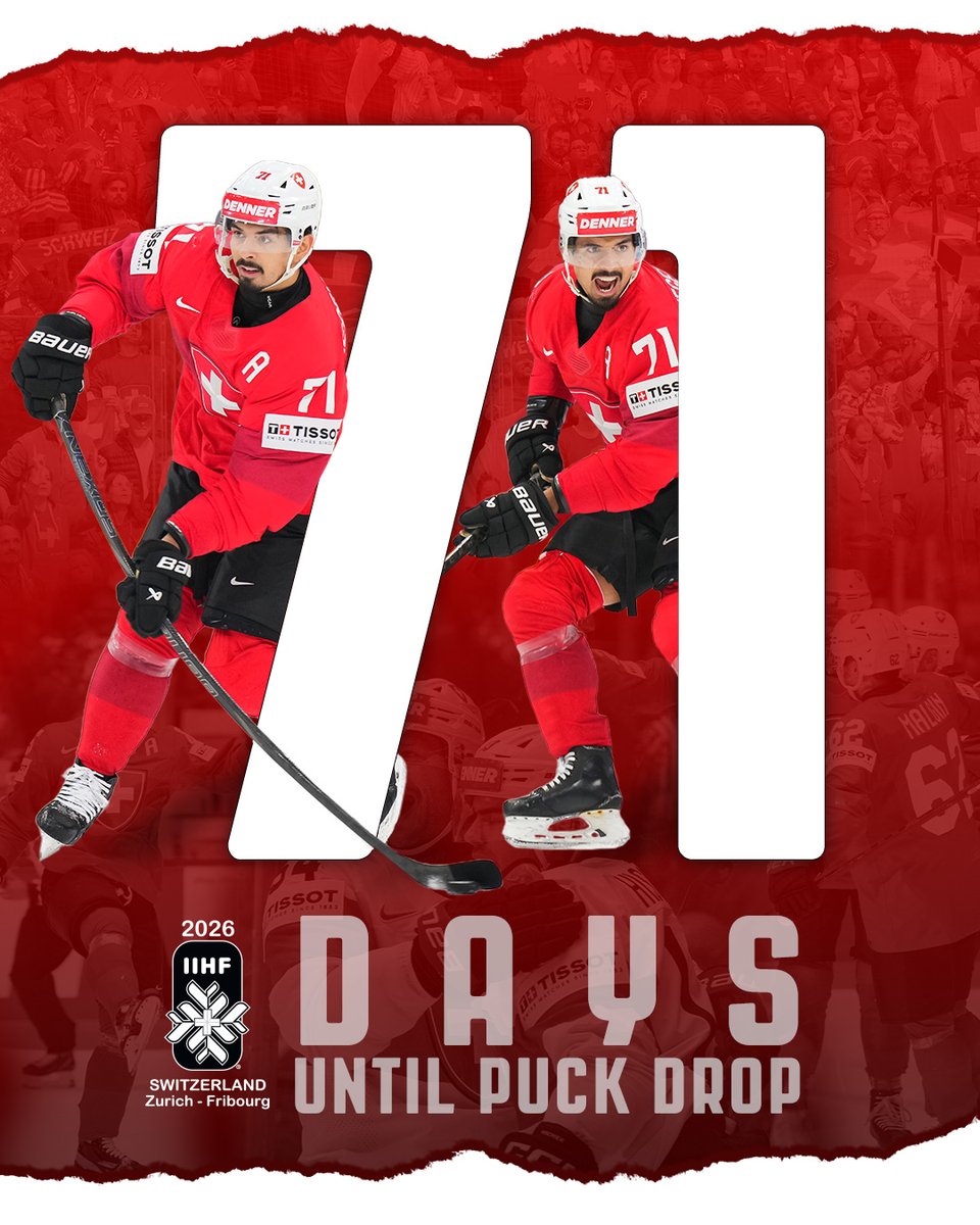 SwissIceHockey's tweet image. Noch 71 Tage bis zur Heim-WM! 🔥

Plus que 71 jours avant les Mondiaux à domicile ! ⚡️

Ancora 71 giorni ai Mondiali casalinghi! 🙌

#SIHF #IIHF #MensWorlds #zämefürdSchwiiz #ensemblepourlaSuisse #insiemeperlaSvizzera #insembelperlaSvizra