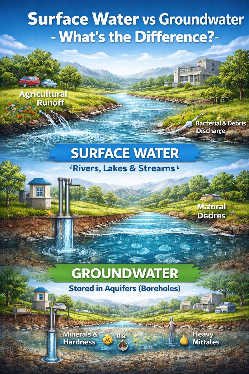 amfavoured22's tweet photo. Surface water and ground water, which is safe?

Truth is neither of them is automatically safe.
It's Safety depends on:  
🔸Proper testing
🔸 Compliance with standards
🔸Continuous monitoring.

#WaterQuality #AnalyticalChemistry #PublicHealth #EnvironmentalHealth #CleanWater https://t.co/PQLyg5Nkej