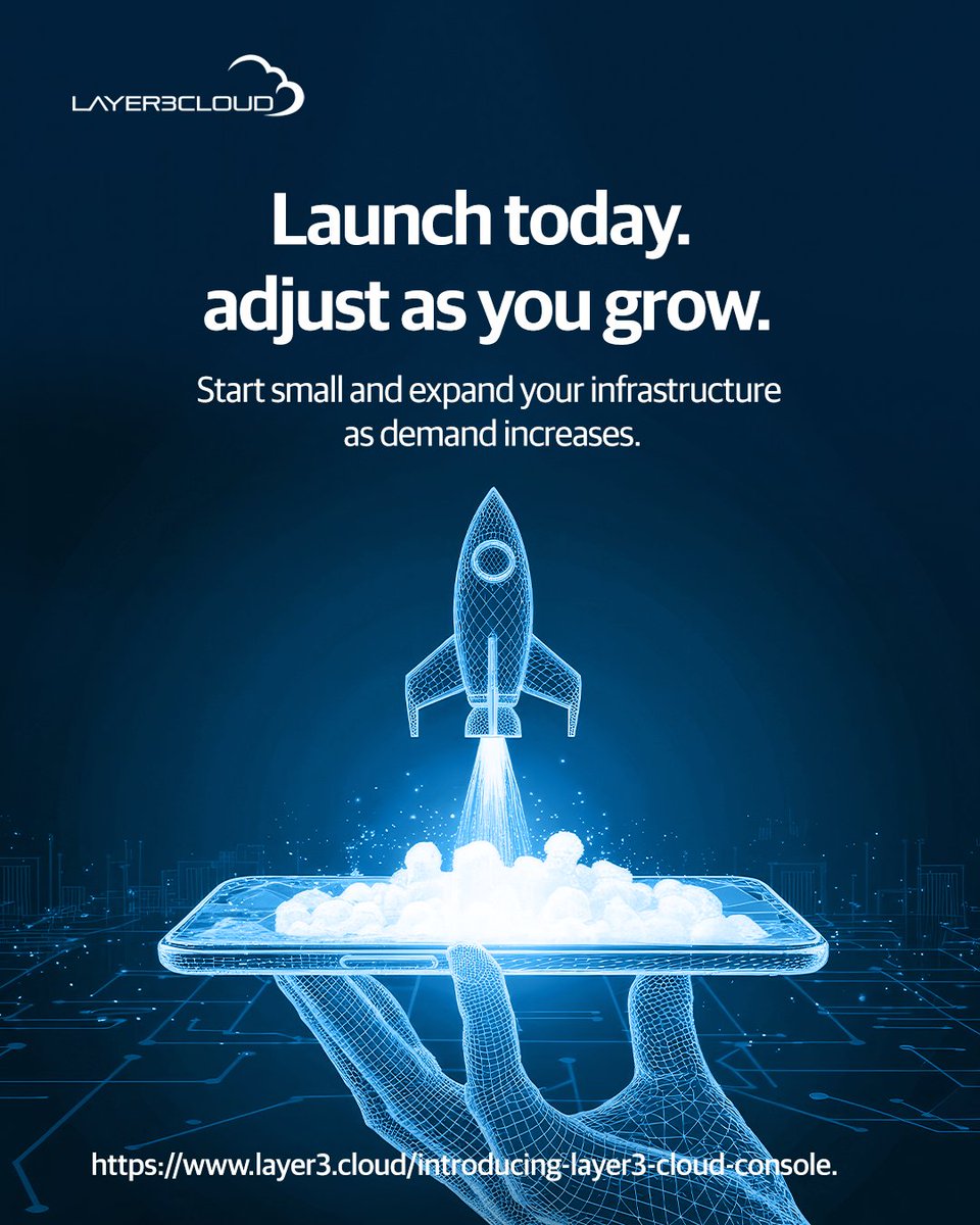 Layer3cloudN's tweet photo. Start small. Scale when needed. Layer3Cloud grows with demand.
Get started here: https://t.co/pVqrGqSHCp
#Layer3Cloud https://t.co/IeBz4yTk3R