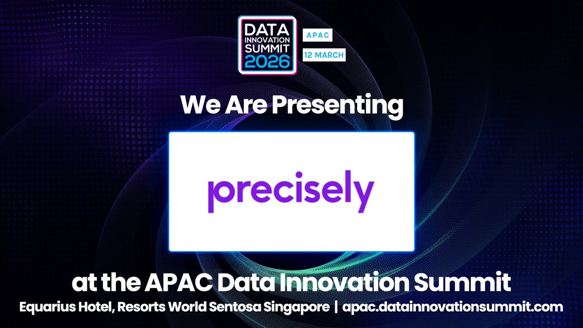 mgieparda's tweet photo. Join us at APAC Data Innovation Summit on 12 March to learn how to close the Agentic AI Data Integrity Gap with unified, enriched, real-time, governed data.

Register now: https://t.co/TEuN09fLEv. 

#CDAOSydney #AgenticReadyData #AI #DataIntegrity https://t.co/PJzwtclf0M