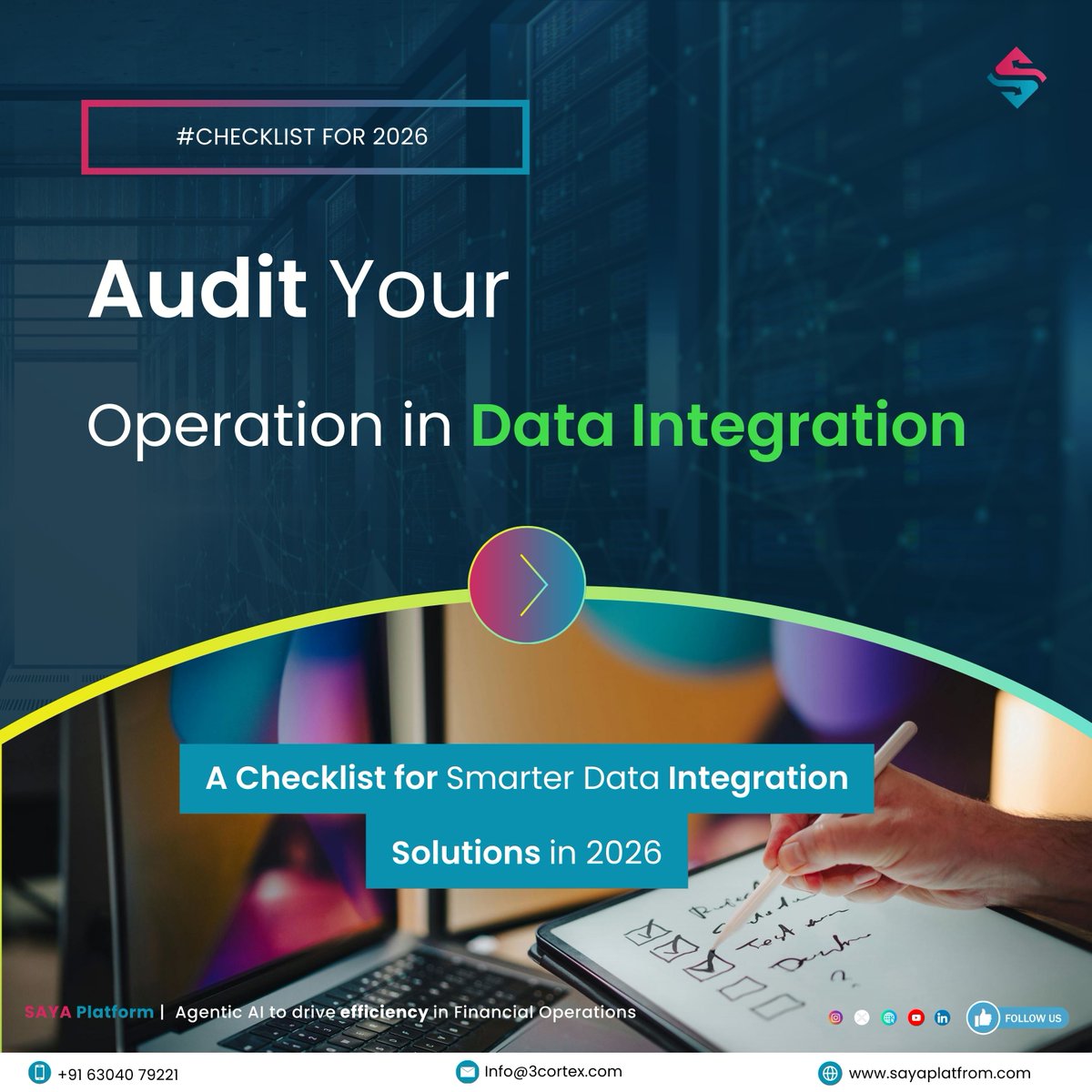 SAYA_Platform's tweet photo. #Checklist #DataIntegration
Is your data integration solution working for you โ or keeping your team busy? ๐ค
Yet teams still:
โ Chase vendors for #missing fields
โ Debug #encoding errors at 2 AM
โ Manually mask #PII before every test cycle
Sound familiar? You're not building resilience โ you're paying structural debt in time, trust, and burnout.
๐ Swipe to #audit your stack in 20 seconds
Your move:
โ๏ธ Save this post
โ๏ธ Audit your stack
โ๏ธ Comment your biggest gap below โ our data experts will reply with a free recommendation....
At 3CORTEX we are on a mission to simplify financial operations with AI-powered automation and insights helping enterprises move faster, stay compliant and scale effortlessly with less manual effort.
๐ For more information
๐ Visit our https://t.co/sRIbmxknRf
โ๏ธ Email us at info@3cortex.com
#DataEngineering #JusticeForEntrepreneurs #DataOps #ETL #2026Tech #Compliance #Efficiency #Datalayer #MakingBusinessEfficient