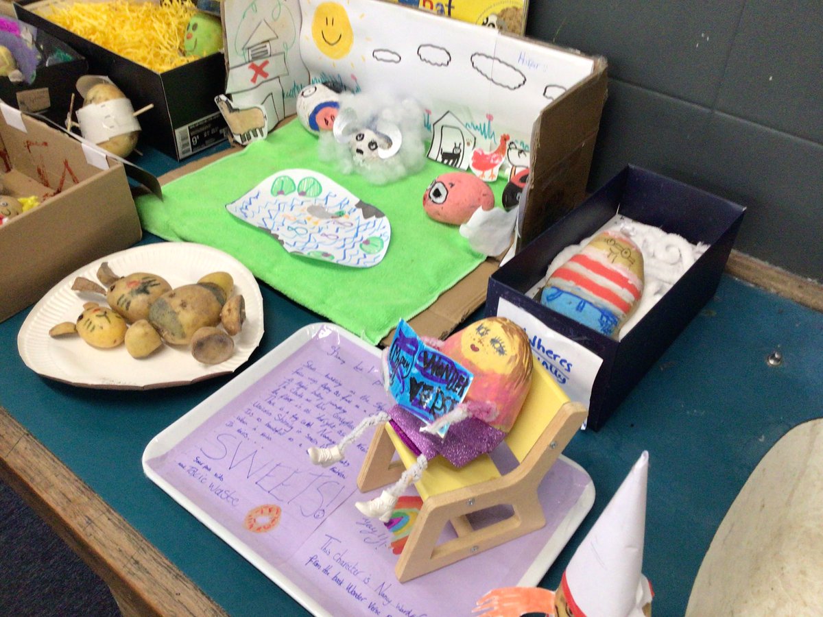 Our World Book Day potato characters have arrived! They are so brilliant, I am glad not to be judging them. How many do you recognise?
<a href="/Bepschools/">Bradgate Education Partnership</a> 
<a href="/WorldBookDayUK/">World Book Day UK 📚</a>