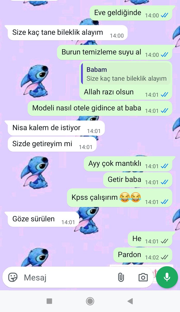 Ben kpss çalışmaktan kafayı yedim (babam umrede o yüzden hediyeden bahsediyor)