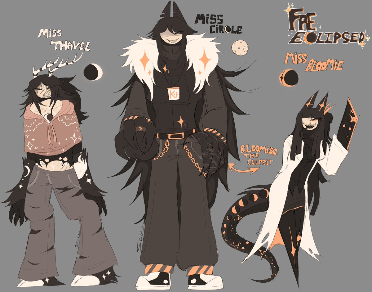 FPE:ECLIPSED 

The rude teacher trio.
Thavel STATUS: White eclipsed.
Circle STATUS: Uneclipsed.
Bloomie STATUS: Orange eclipsed.

Do not repost on other platforms, art and au by me.
#fundamentalpapereducation #fundamentalpapereducationAU #FPEECLIPSED