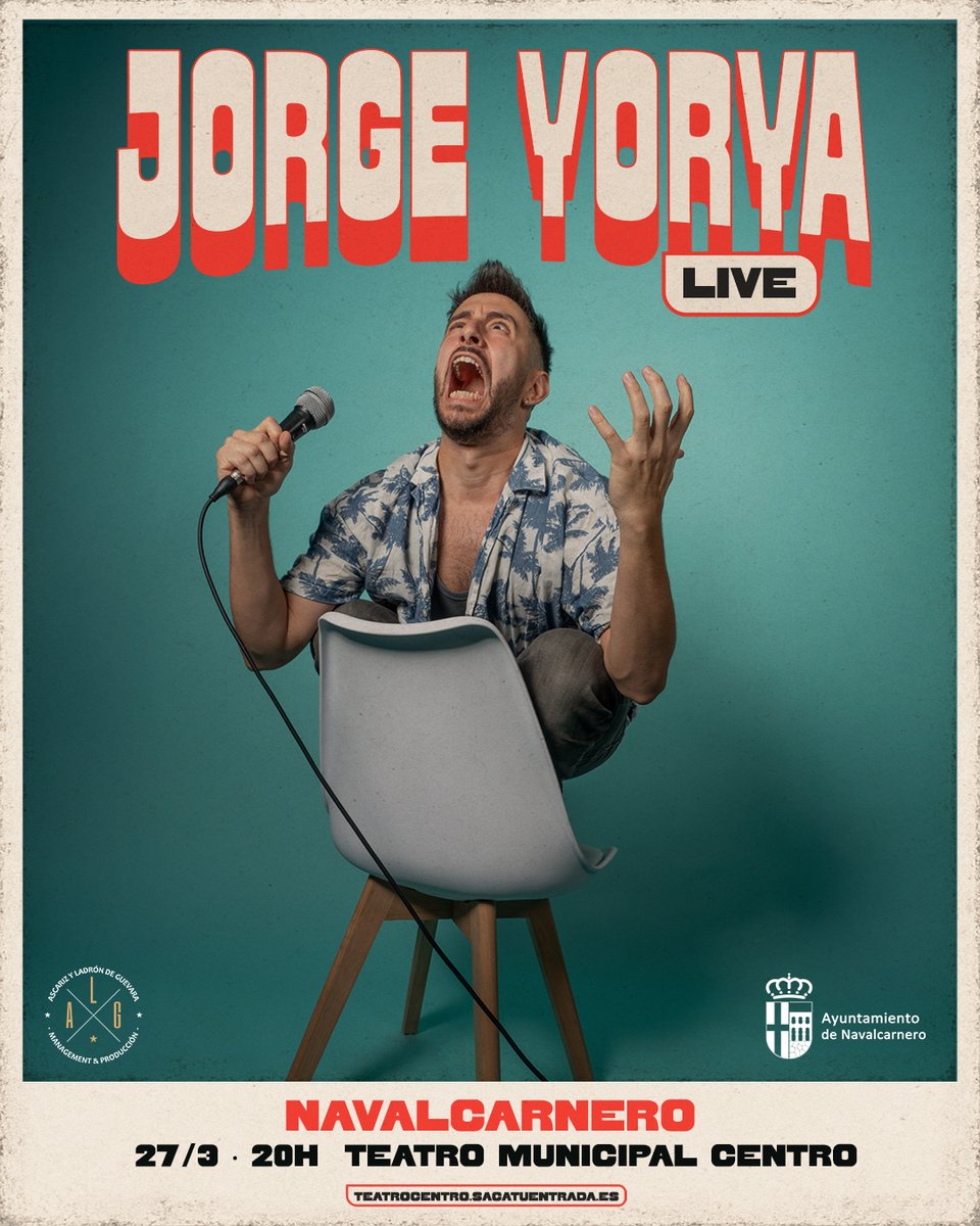 Navalcarnero tiene una fecha subrayada en el calendario 🗓️ <a href="/JorgeYorya/">Jorge Yorya</a> estará en el Teatro Municipal Centro

📅27/03
🕗20:00
🎟️​Entradas en lnk.bio/alg_management

#entretenimiento #cultura #monologo #teatro #gira #tour #ALG #standupcomedy #humorenvivo