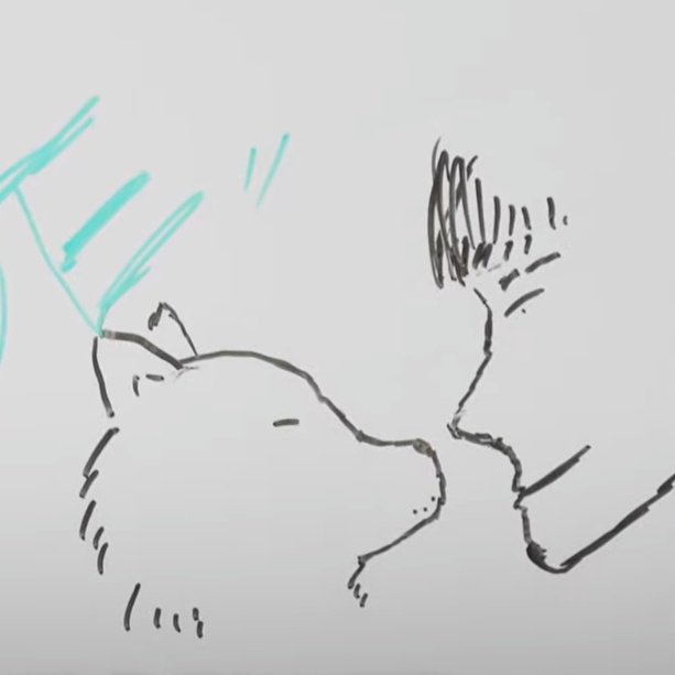 jeno’s drawing of him (the samoyed) and jaemin 😀