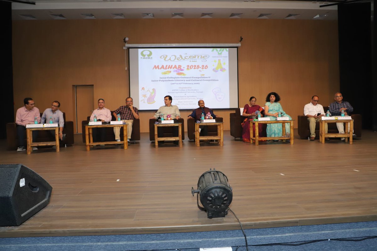 Hon’ble Vice-Chancellor Dr. T. R. Ahlawat inaugurated the “MALHAR 2025–26” Inter-Collegiate Cultural Competition and Inter-Polytechnic Literary &amp; Cultural Competition on 26 February 2026 at ASPEE College of Horticulture and Polytechnic in Agriculture, Waghai.