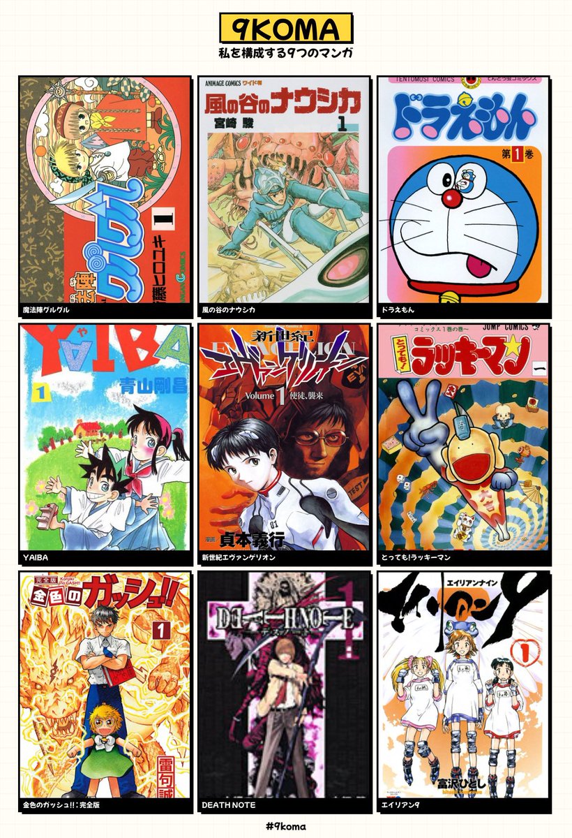 hidetoshi01_'s tweet photo. 僕も漫画のやるー
エクセルサーガ、はじめの一歩、4コマ漫画劇場、浦安鉄筋家族なども入れたい…
 #9koma
#私を構成する9つのマンガ https://t.co/yCeus7TdNf