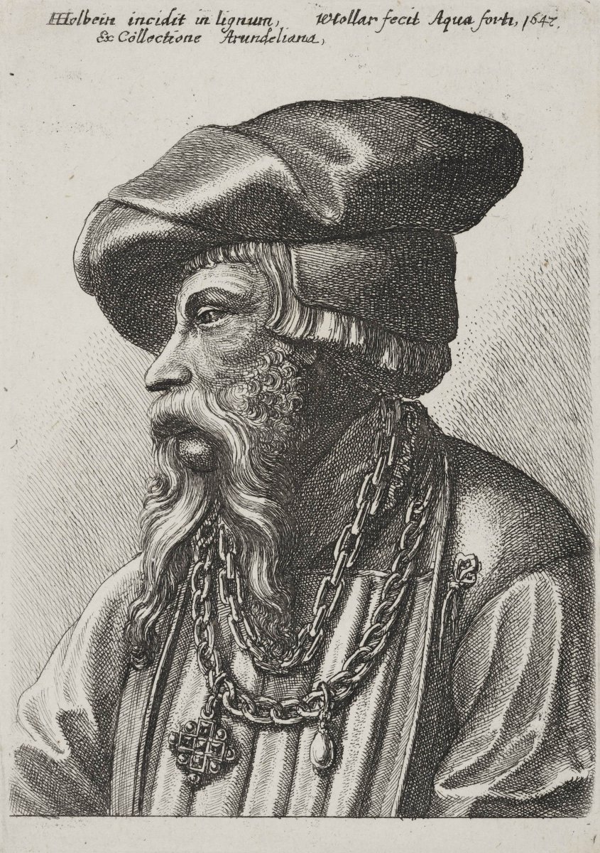 ColeccionMMoret's tweet photo. Wenzel #Hollar, a partir de Hans #Holbein el Joven. Retrato de caballero con barba y cadenas de oro. Aguafuerte, 1647. Colección Mariano Moret. https://t.co/73jemxboWk