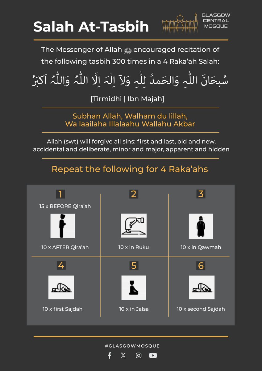 GlasgowMosque's tweet photo. GCM - Salah At-Tasbih https://t.co/XEKAz1nwU8