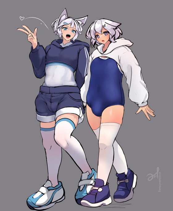 資料用の同スケールうちのこ絵を描けたので並べて体つきの違いをぶんどどして遊べてほくほく

これはオス2人 