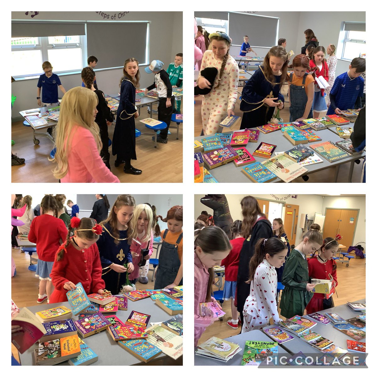 Enjoying our book swap in school today! #WorldBookDay #StPBLiveSimply