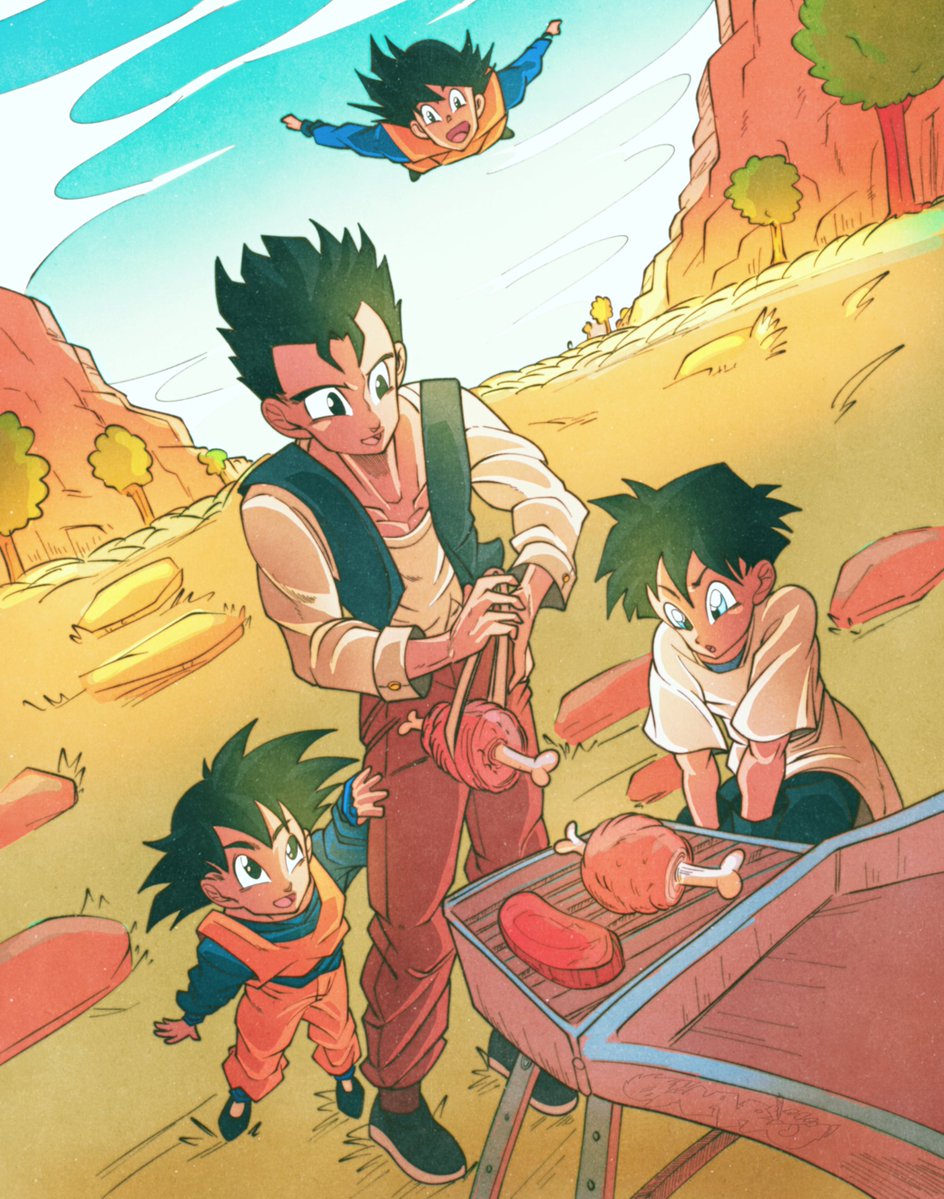 Week-end barbecue bucolique.

#Videl #SonGohan #SonGoten #SonGoku #DragonBall #DragonBallZ #fanart #anime #manga #drawing