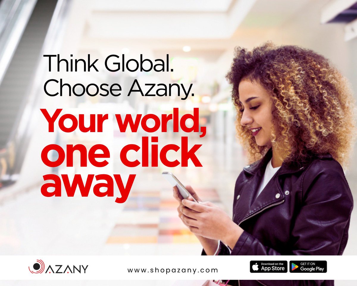 shopazany's tweet image. 🌐 Think Global. Choose @shopazany 
The world’s marketplace, in your pocket. Discover products from every corner of the globe — delivered with one click.
Your world, one click away. 🛒✨
#Azany #ThinkGlobal #OneClickAway #GlobalShopping