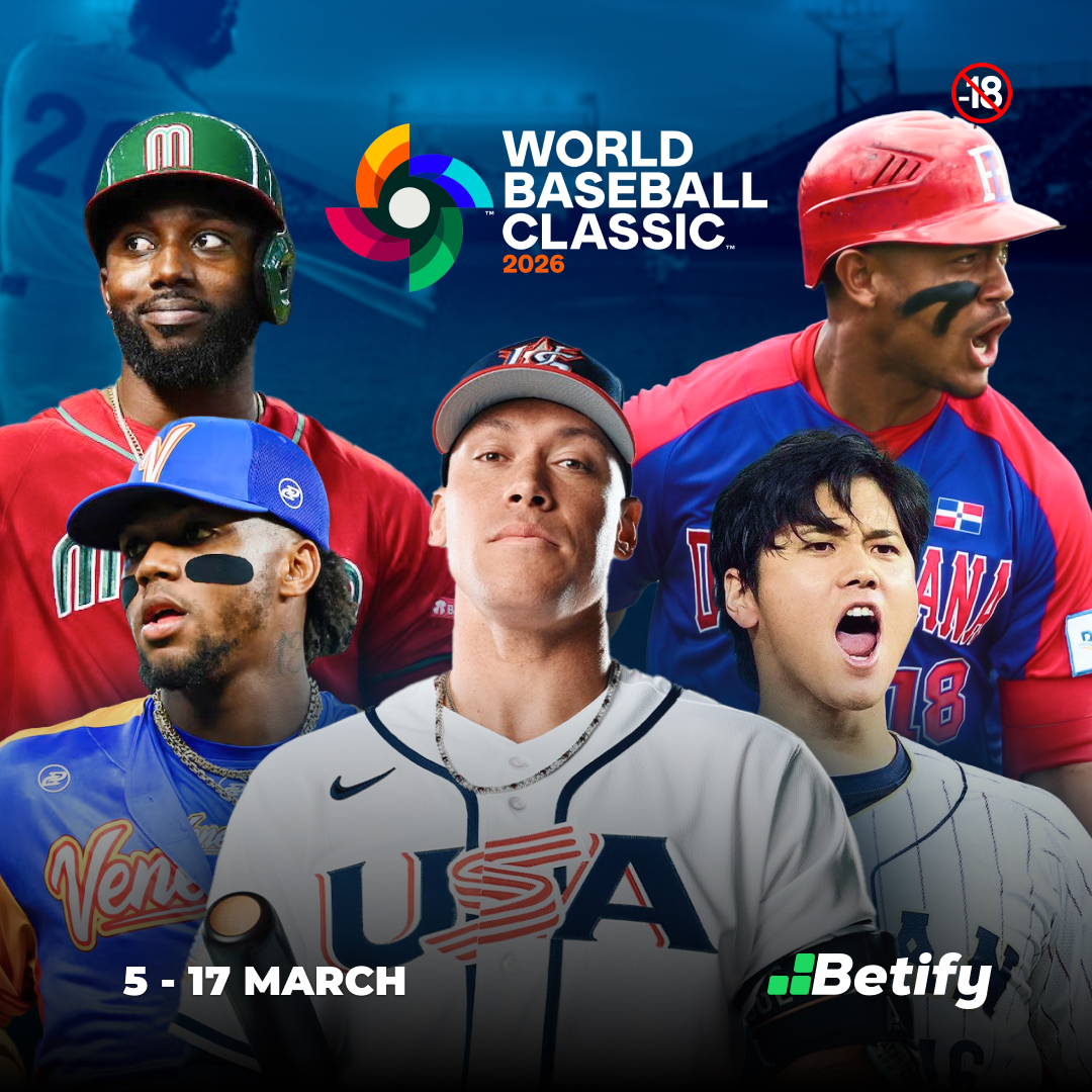 Betify's tweet photo. The stage is set ⚾
The World Baseball Classic starts today! 🔥

The world’s best teams are ready to compete. Who takes it all? 🏆
💚 + RT ♻️
Drop your Betify🆔 below if you’re a baseball fan ⚾
 
👉 https://t.co/FRyIxawxGk https://t.co/vDmIRUTLz0