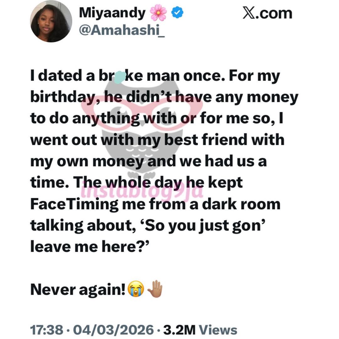 instablog9ja's tweet photo. Media personality Miya makes a vow after her experience with her broke ex-boyfriend on her birthday https://t.co/GbhEYJa6bF