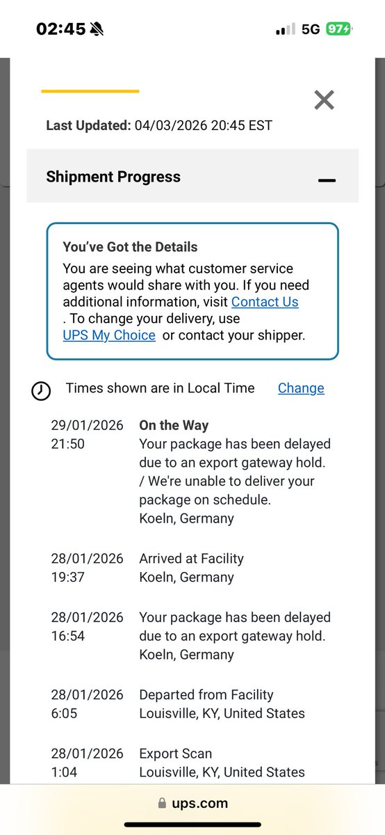afreshman01's tweet photo. @UPS hey I need some help!
maybe UPS in KOELN it's full of thiefs. Not first time this happened, why my package it's on gateway hold? Why can't anyone answer the truth? Why so hard to identify who is disappearing with packages? If it's not the case than what? I got all paperwork https://t.co/7i2vpQ3Mkj