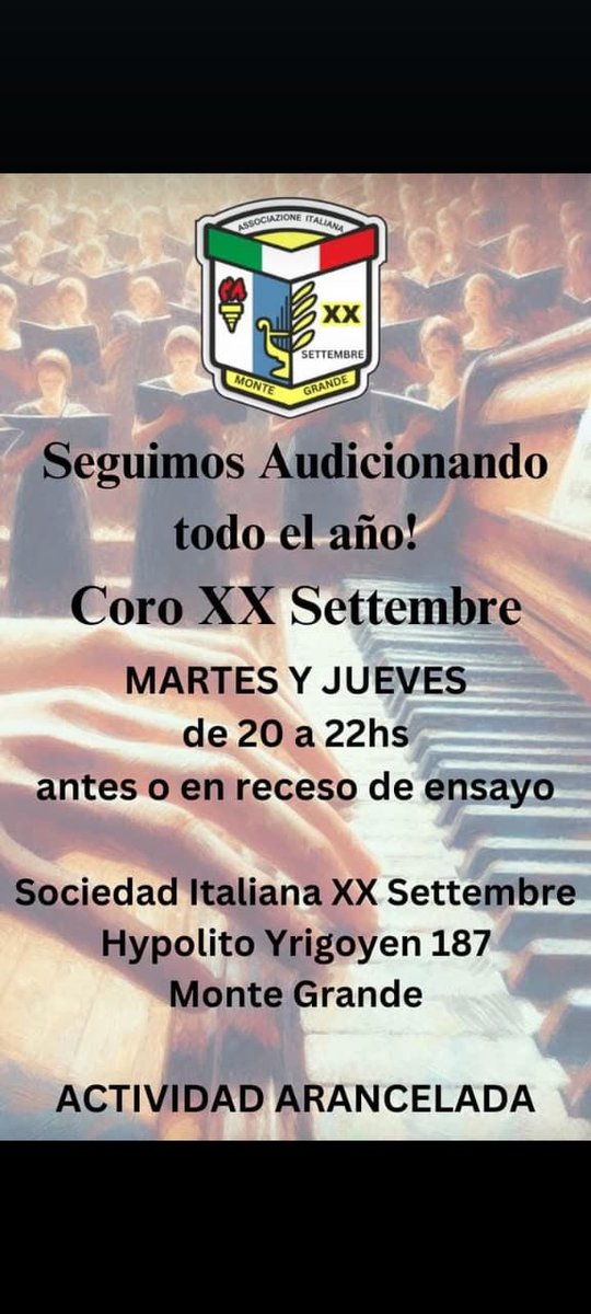 CoroXXMG's tweet photo. Seguimos audicionando todo el año!
#Avanti💪 https://t.co/zDxnbTiZxq