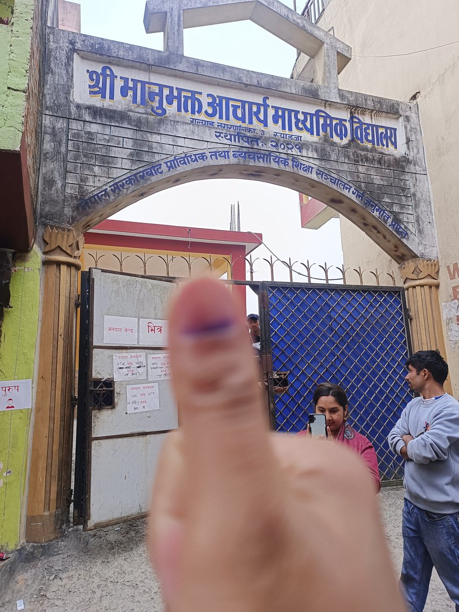 bhttrpradip's tweet photo. Today I cast my vote in Nepal’s election. Participating in the democratic process reminds us that citizenship comes with responsibility.  🇳🇵#NepalElection https://t.co/7G4ir6EEGd