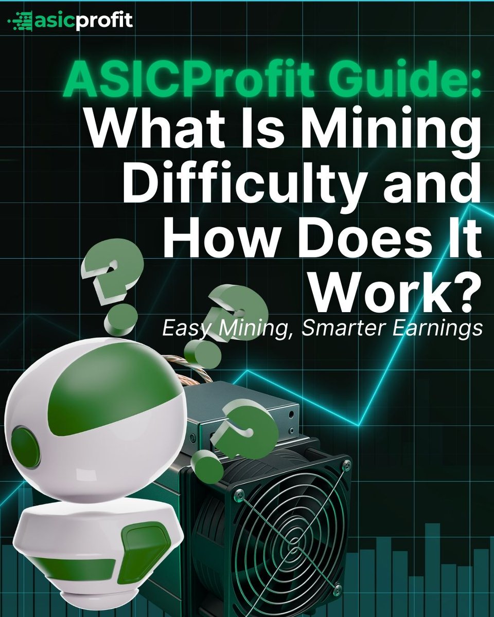 asicprofit's tweet photo. Mining difficulty adjusts as more miners join the network. ⛏️

Higher difficulty = harder to earn the same rewards.

Guide:
 https://t.co/6ikBZQVMJs
Do you track difficulty or just price? 👇

#AsicProfit #MiningDifficulty #CryptoMining https://t.co/OddDSn684c