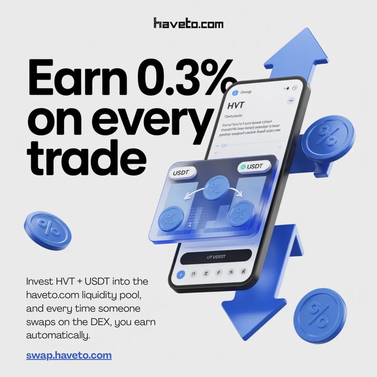 Most crypto holders just wait for the price to move. But there's a smarter way to play it...
Invest HVT + USDT, power the trades happening on the DEX, and collect 0.3% on every single one.
Have questions?  Feel free to DM us directly.
#HVT #DeFi #PassiveIncome #CryptoInvesting