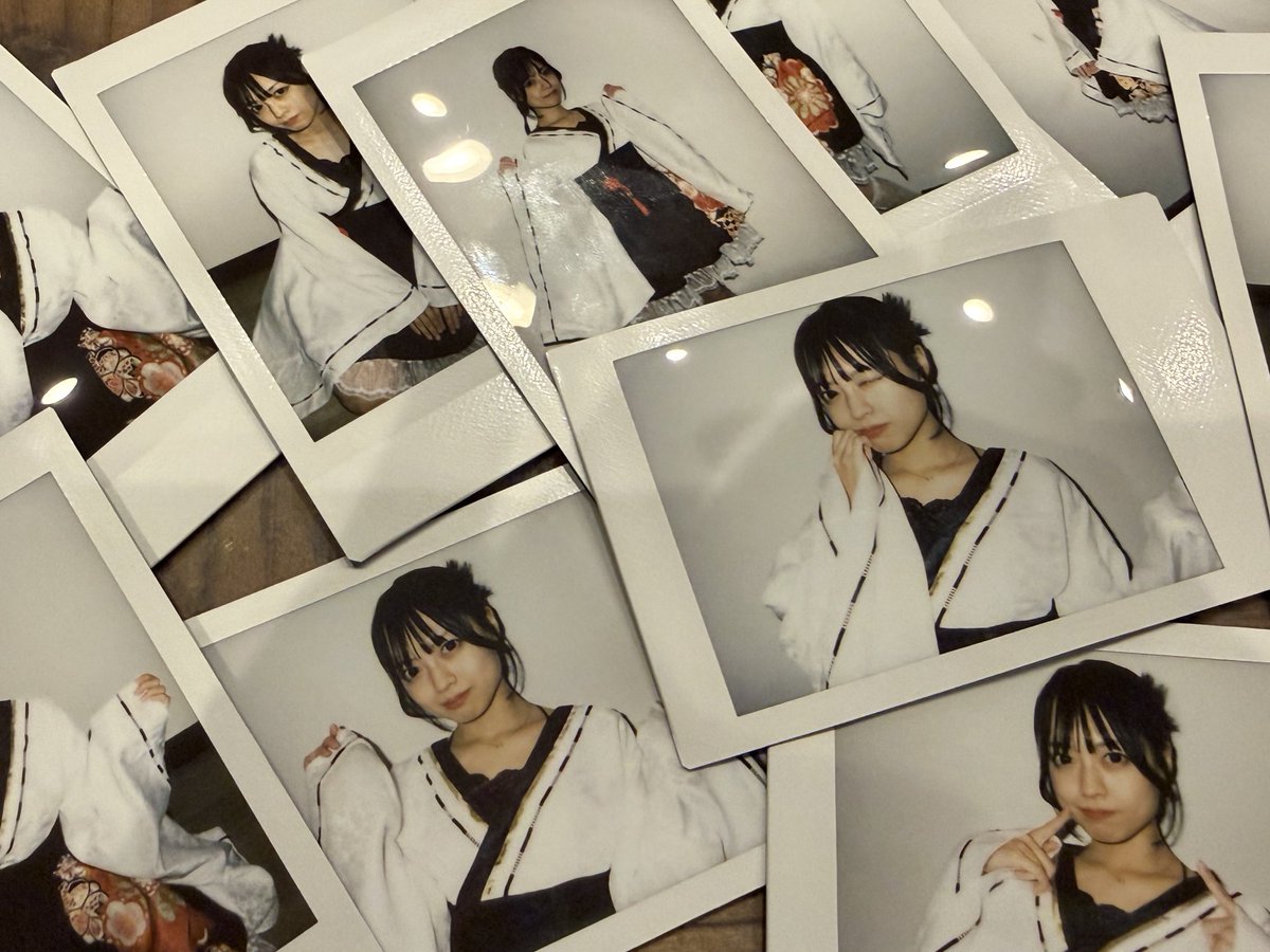 お待たせしました！！ 和装チェキです！！ カチモリと三つ編み頑張っ