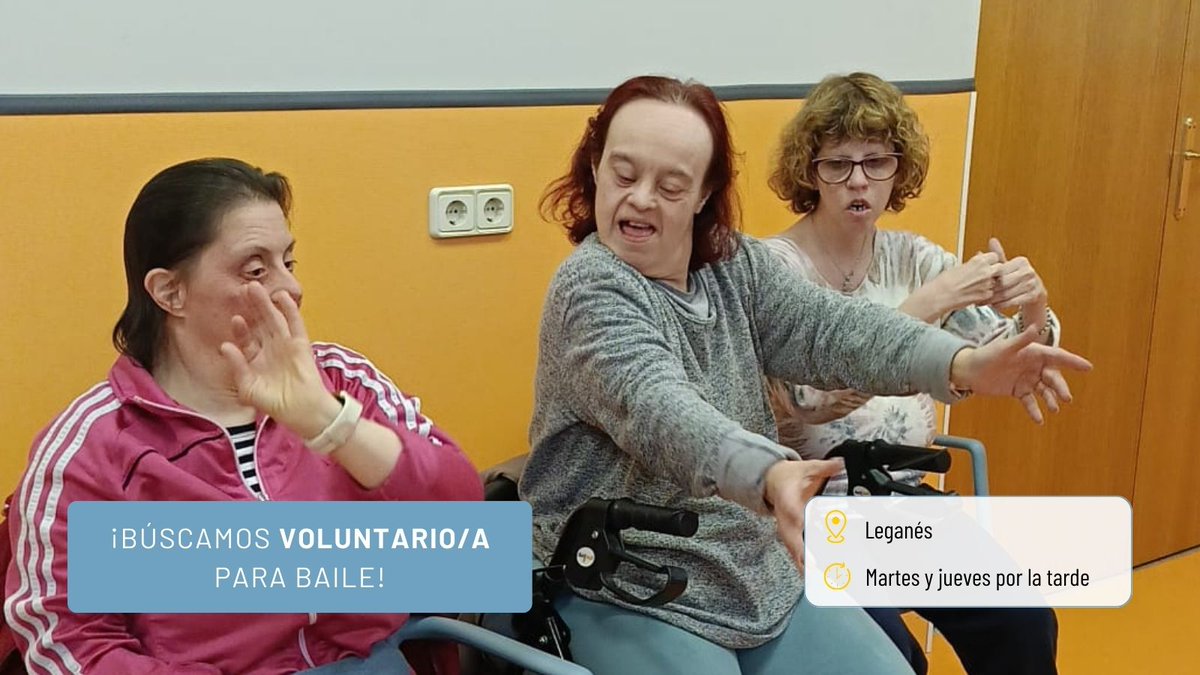 GrupoAMAS's tweet photo. 💃 ¿Te gusta el baile?

En Fundación AMÁS buscamos voluntarios para apoyar en nuestro servicio de baile. 

👉 Apúntate aquí: https://t.co/TKCUcLKlHq

#Voluntariado #FundaciónAMÁS https://t.co/XG1YCjYwDC