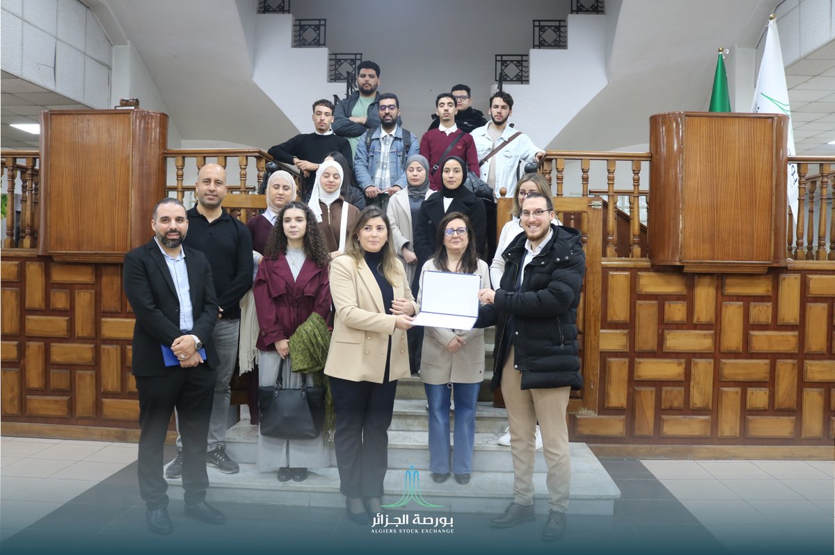 Bourse_Alger's tweet image. Visite à la Bourse d'Alger !
Ce jeudi 5 mars 2026, la Bourse d'Alger aura le plaisir d'accueillir un groupe d’étudiants de l’Institut Supérieur des Sciences HIS University pour une matinée d’information et de découverte sur le marché boursier.
#BourseAlger #Finance #Éducation
